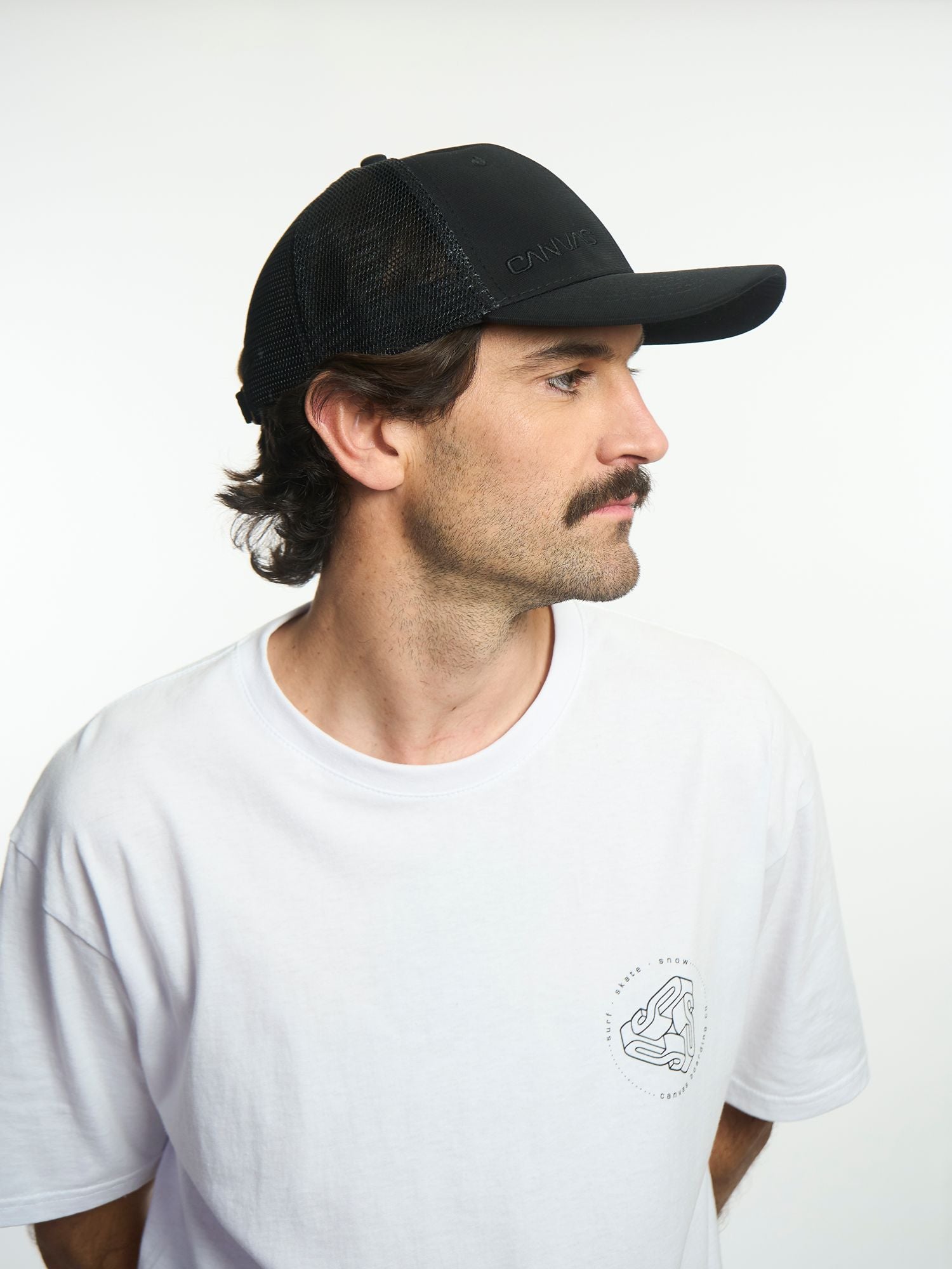 SIDE LOGO MESH CAP - Negro