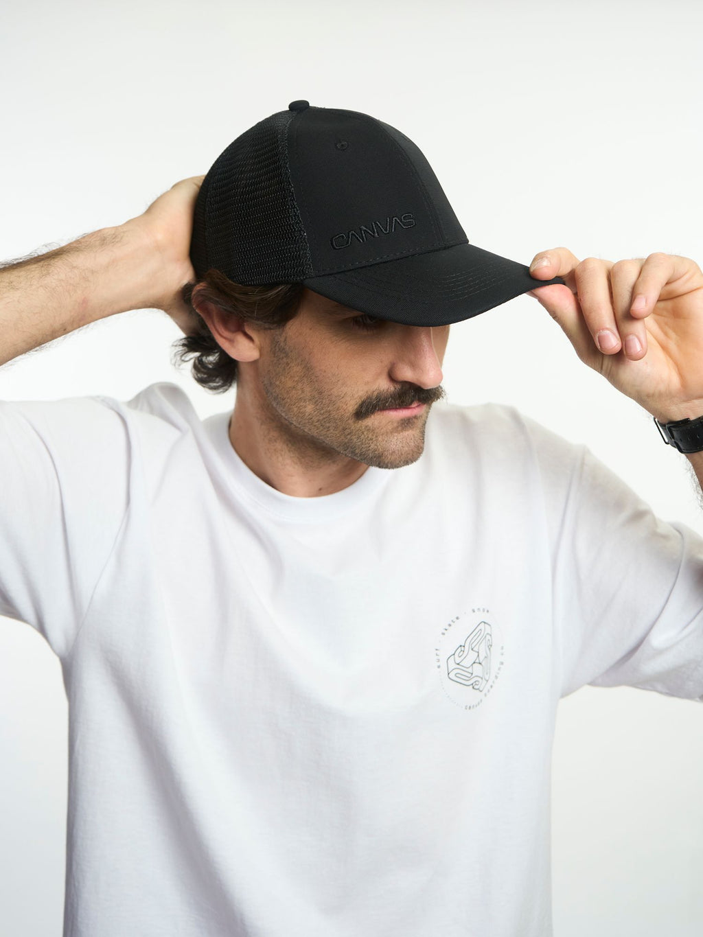 SIDE LOGO MESH CAP - Negro